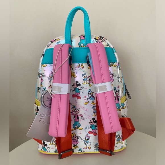 Loungefly Disney100 Mickey & Friends Classic Iridescent Mini Backpack & Headband - Picture 3 of 16